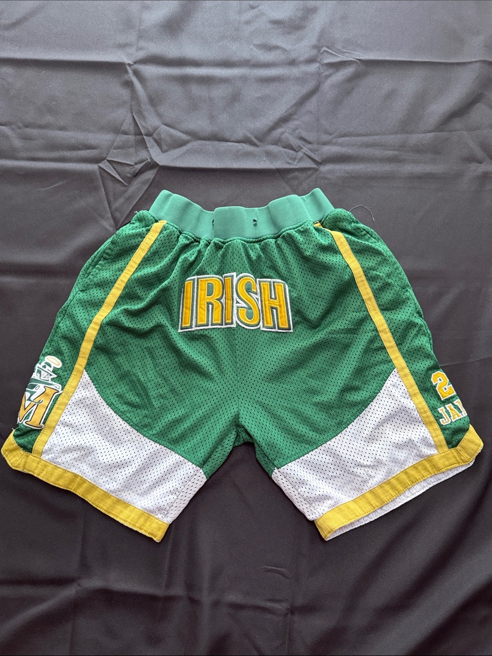 LeBron James Green and Gold 'IRISH' Basketball Shorts